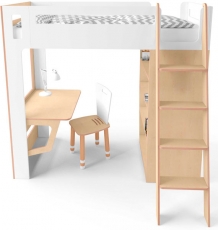 Ліжко двоярусне IndigoWood Smart Cube white